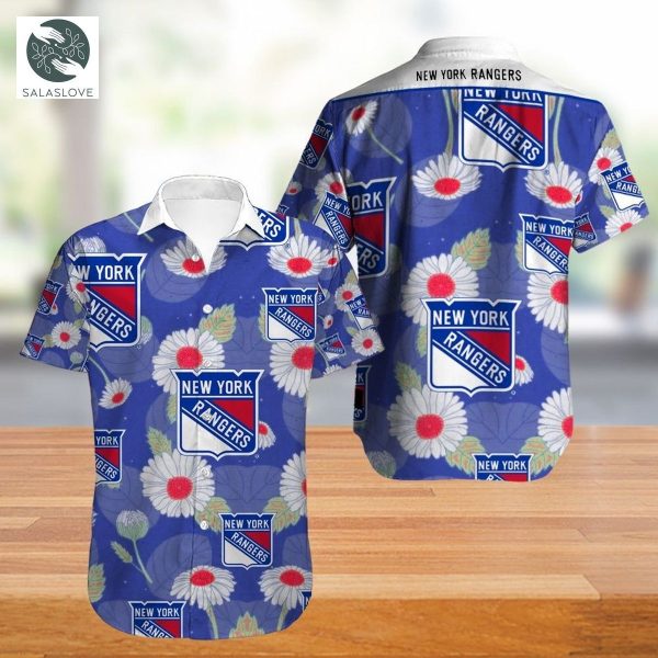 NHL New York Rangers Hawaiian Shirt Tropical Flowers summer for fans