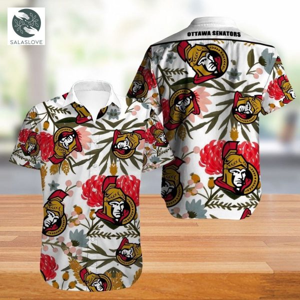 NHL Ottawa Senators Hawaiian Shirt Tropical Flowers summer for fans