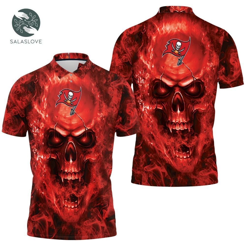 Tampa Bay Buccaneers Nfl Fans Skull Polo Shirt

