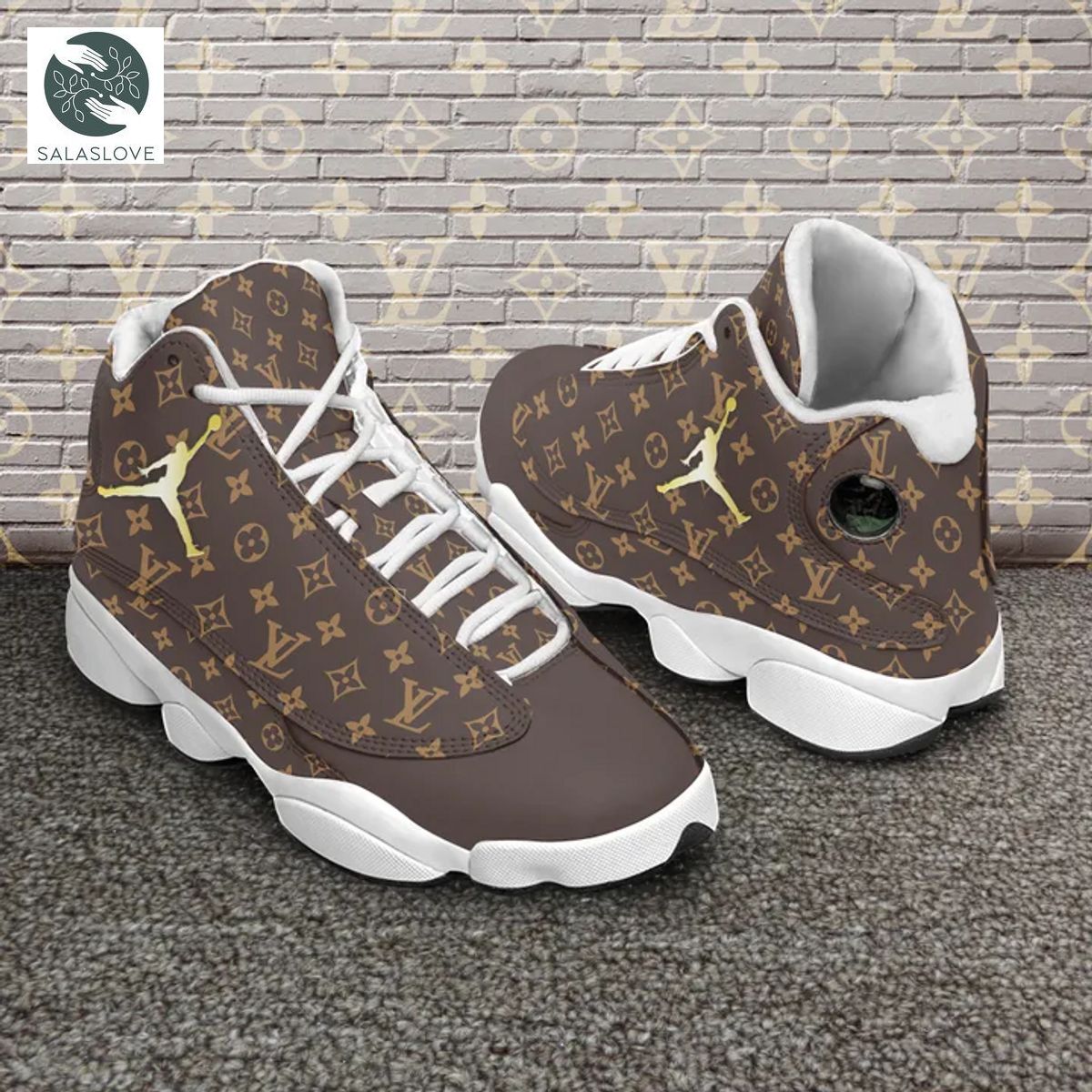 Brown Louis Vuitton air jordan 13 custom shoes sneakers