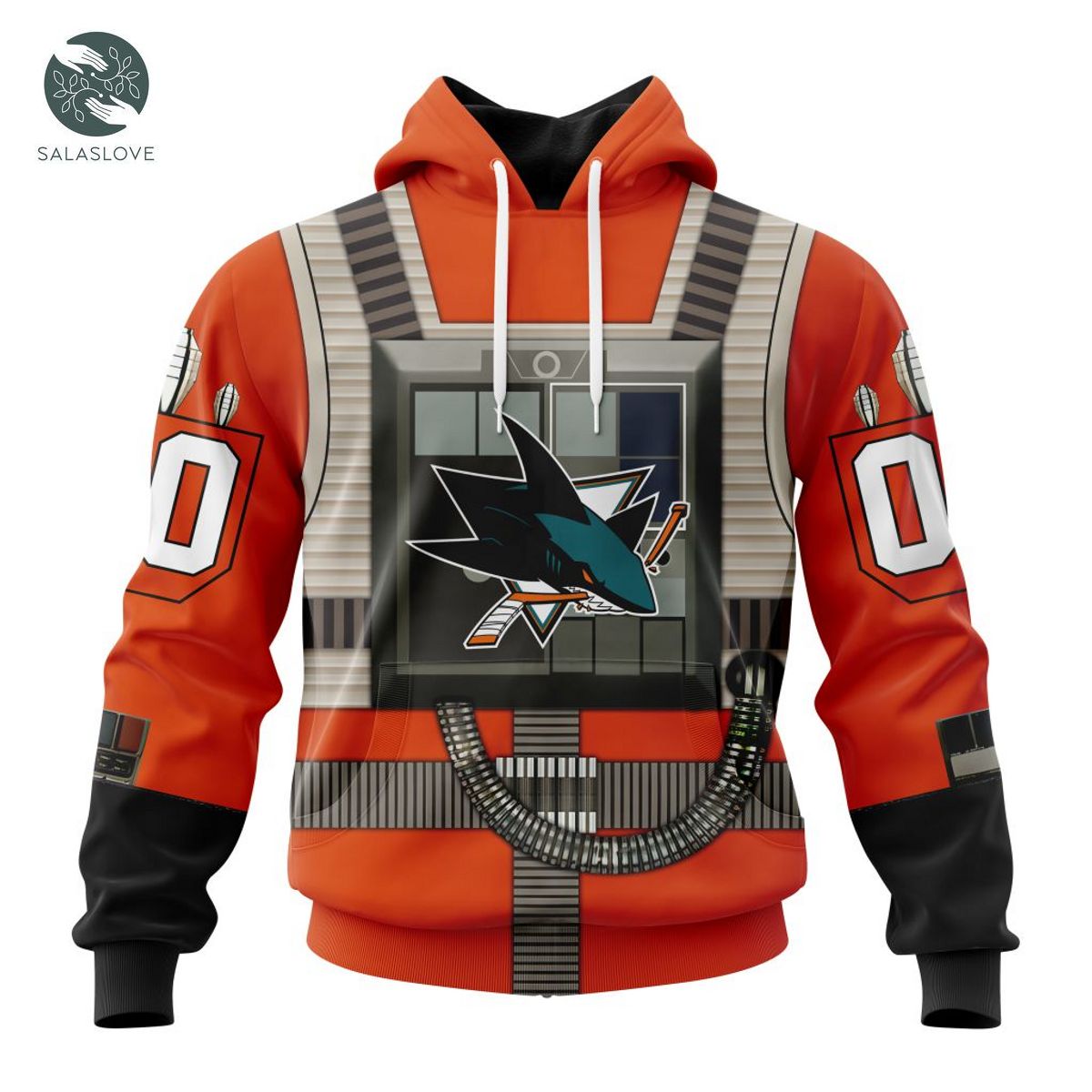 NHL San Jose Sharks Star Wars Rebel Pilot Design Hoodie
