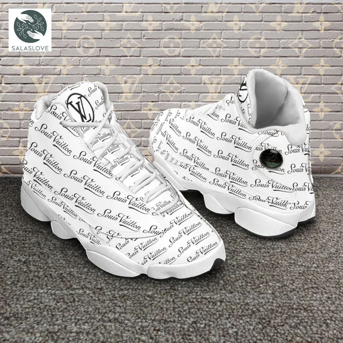 Louis Vuitton White Air Jordan 13 Shoes