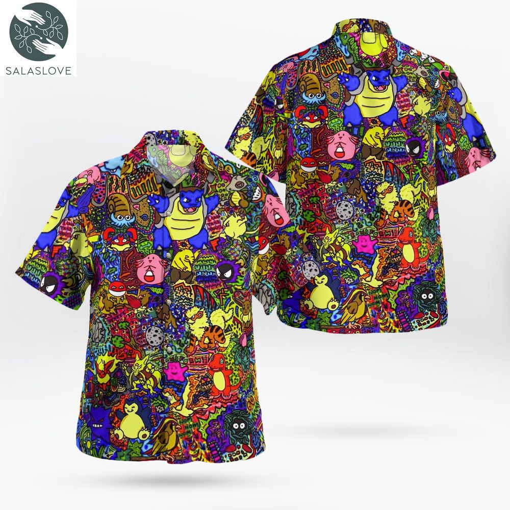 Happy Pokemon Beach Outfits Hawaiian Shirt For Fan HT160715

