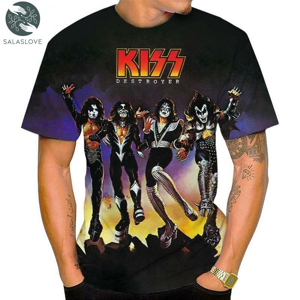 Kiss Rock Band Destroyer 3D Printed T-Shirt HT100727

