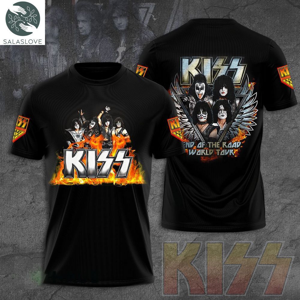 Kiss Rock Band End Of The Road World Tour Wings 3D T-Shirt HT100728
