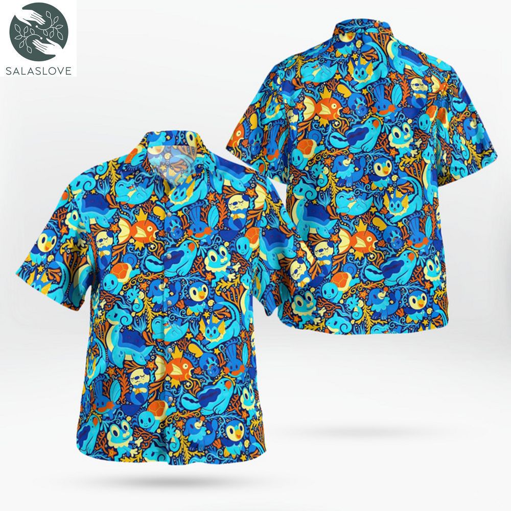 Pokemon Blue Color Hawaiian Shirt For Fan HT160704

