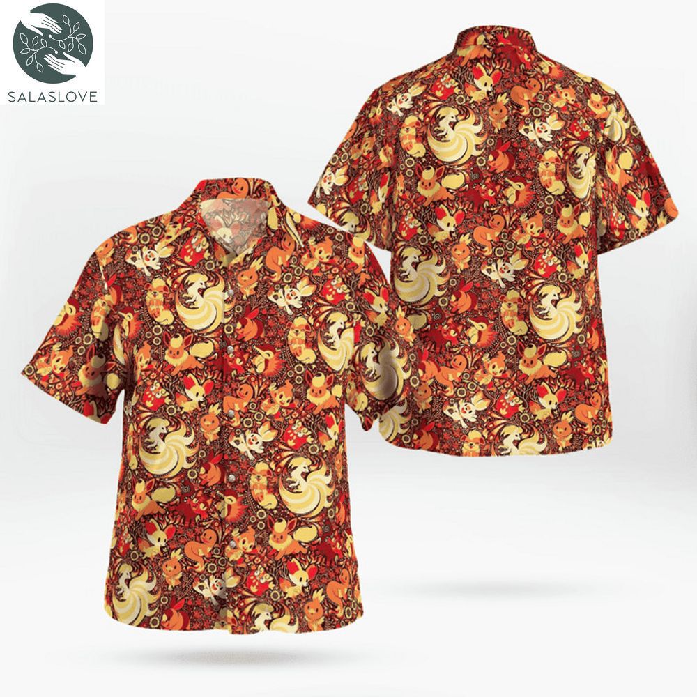 Pokemon Red Color Hawaiian Shirt For Fan HT160711

