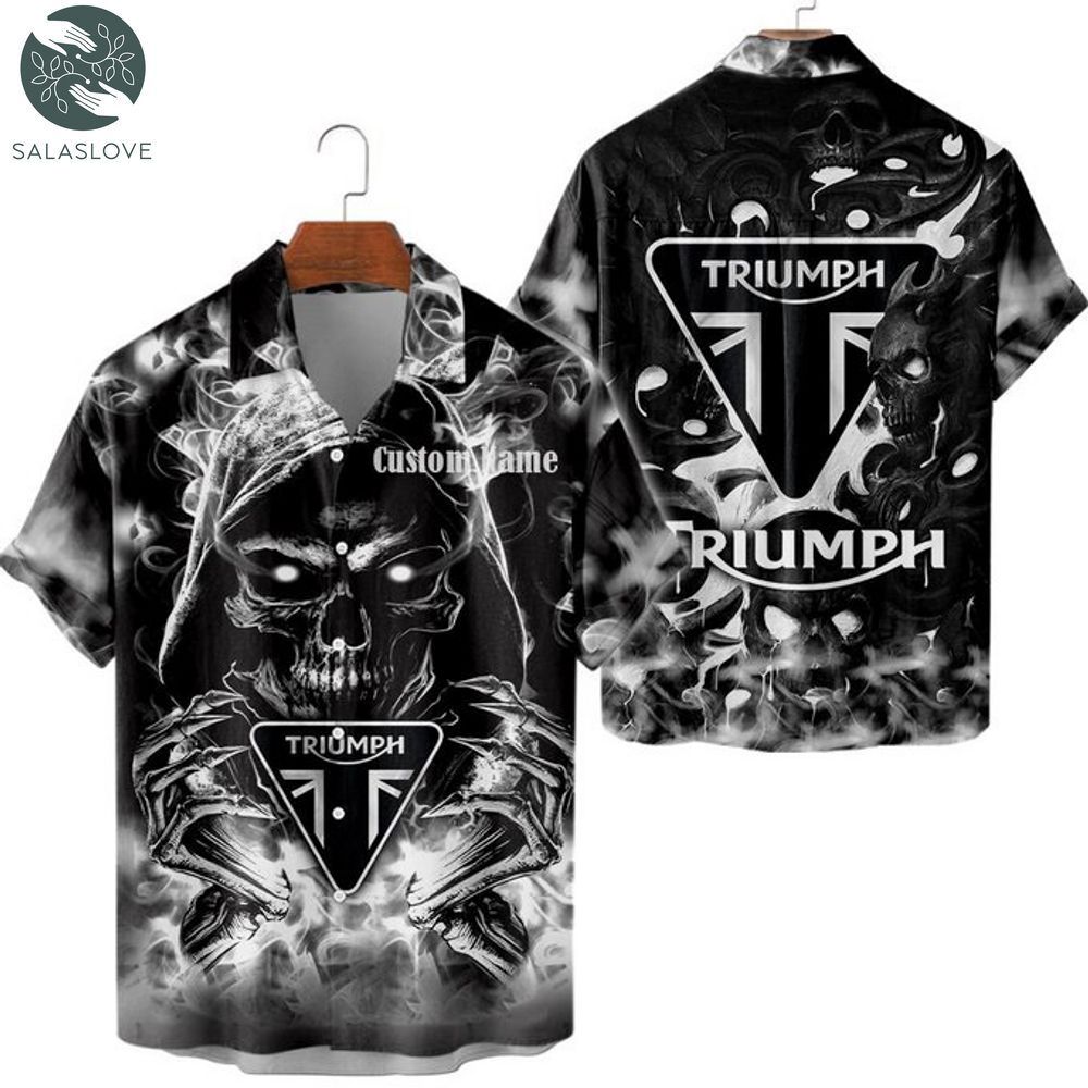 Triumph Motorcycles Grim Reaper Skull Personalized Name Hawaiian Shirt HT250720

