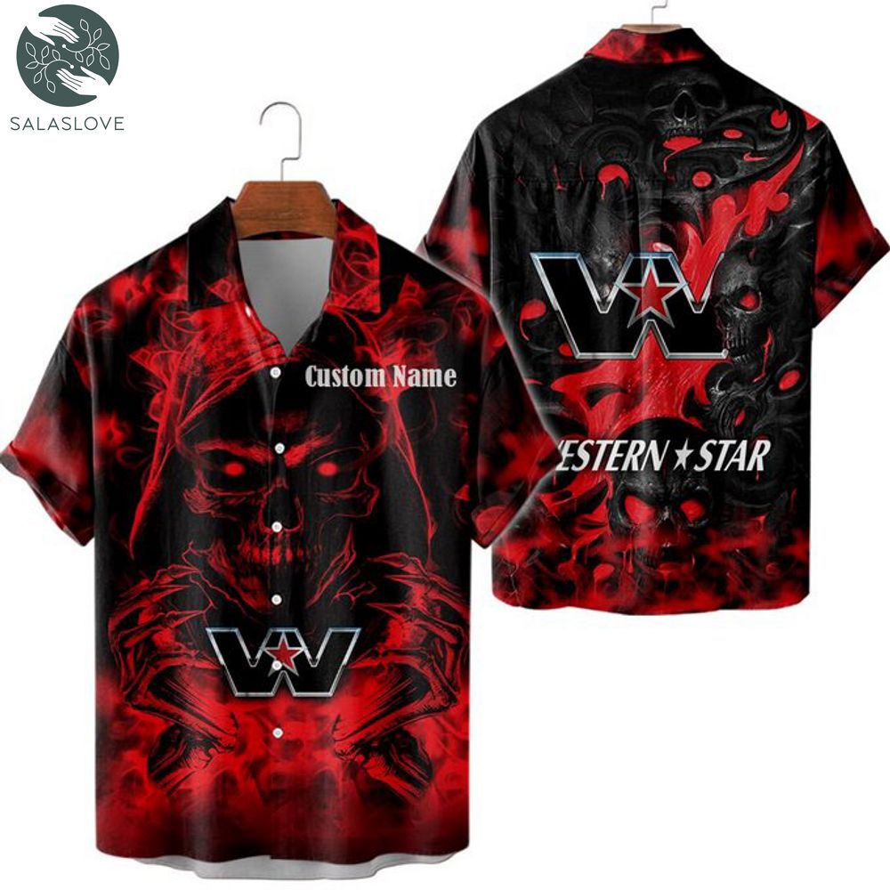 Western Star Grim Reaper Skull Personalized Name Hawaiian Shirt HT250729

