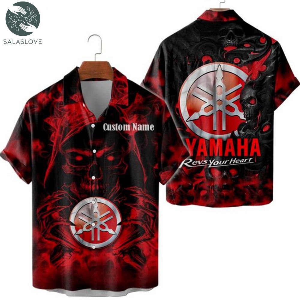 Yamaha Grim Reaper Skull Personalized Name Hawaiian Shirt HT250730

