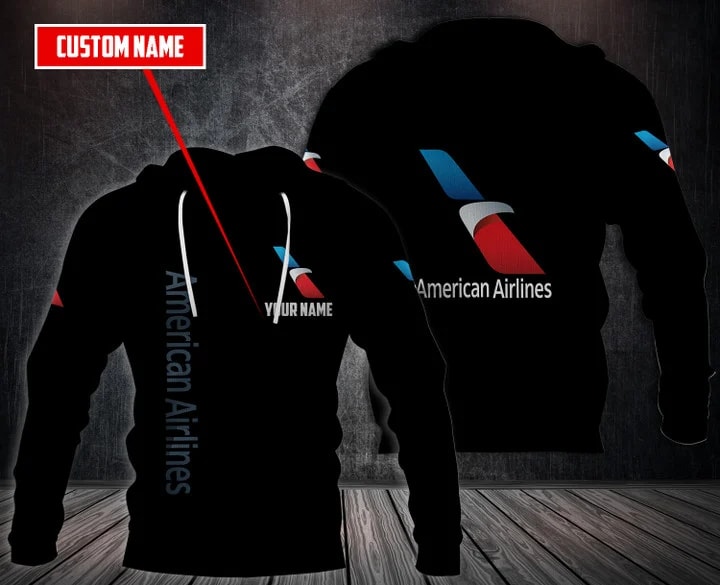 Personalized Logo American Airlines Black All Over Print Hoodie Ht070828
