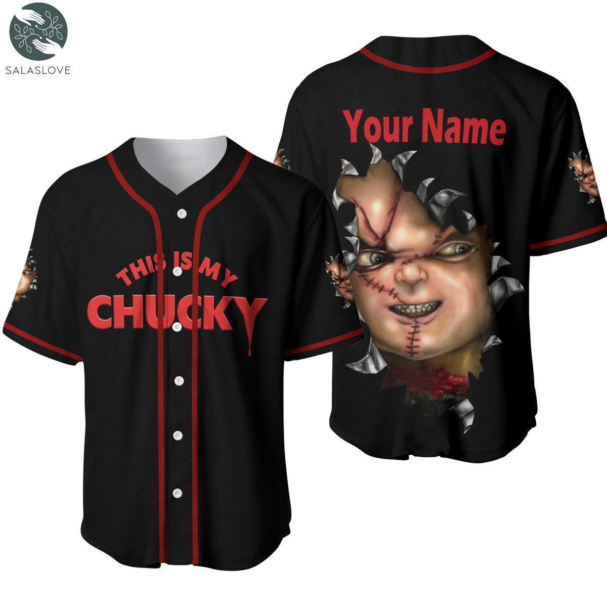 Chucky Baseball Jersey, Horror Movie Chucky Baseball Jersey